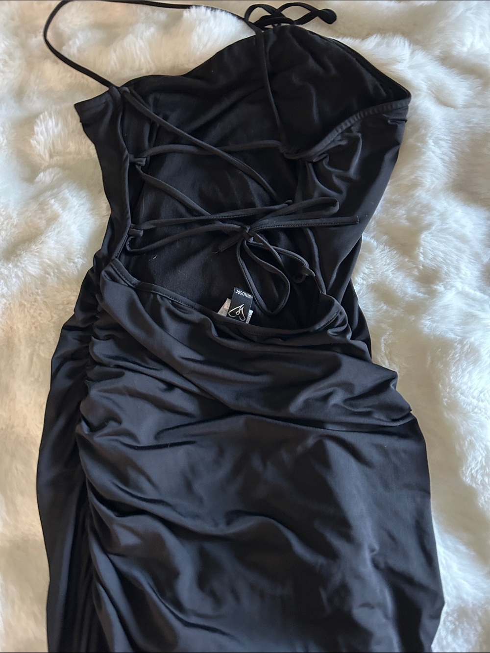 Windsor Black Spaghetti-Strap Mini Dress - Picture 6 of 7